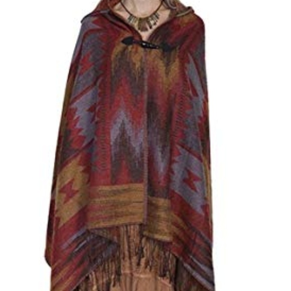 western poncho hoodie